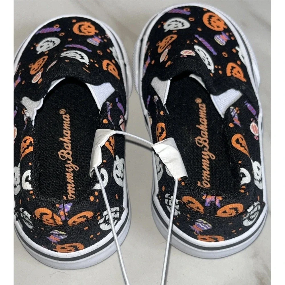 Tommy‎ Bahama Toddler 5 Slip-On Shoes Pumpkins Candy Halloween Glow in the Dark